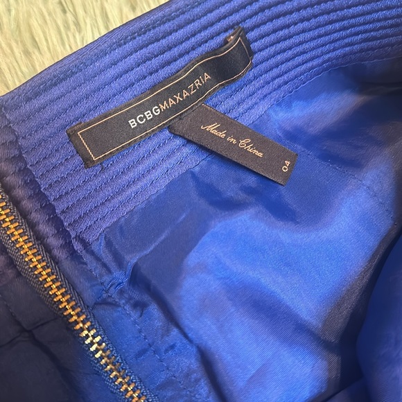BCBG MaxAzaria Royal Blue High-waisted Mini Skirt Size 4 With Pockets - Picture 5 of 9